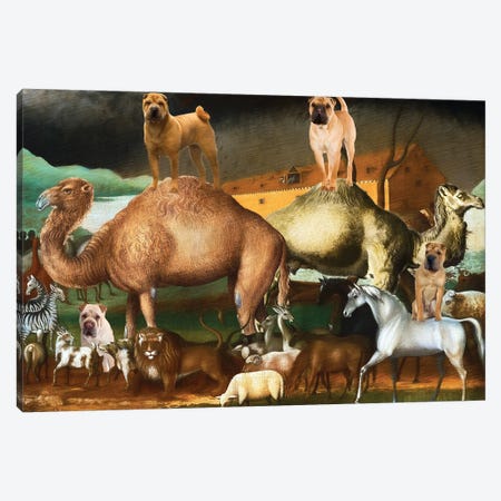 Shar Pei Noah's Ark Canvas Print #NDG1598} by Nobility Dogs Canvas Art Print
