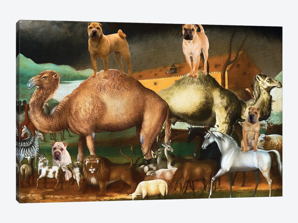 Shar Pei Noah's Ark by Nobility Dogs 1-piece Canvas Art