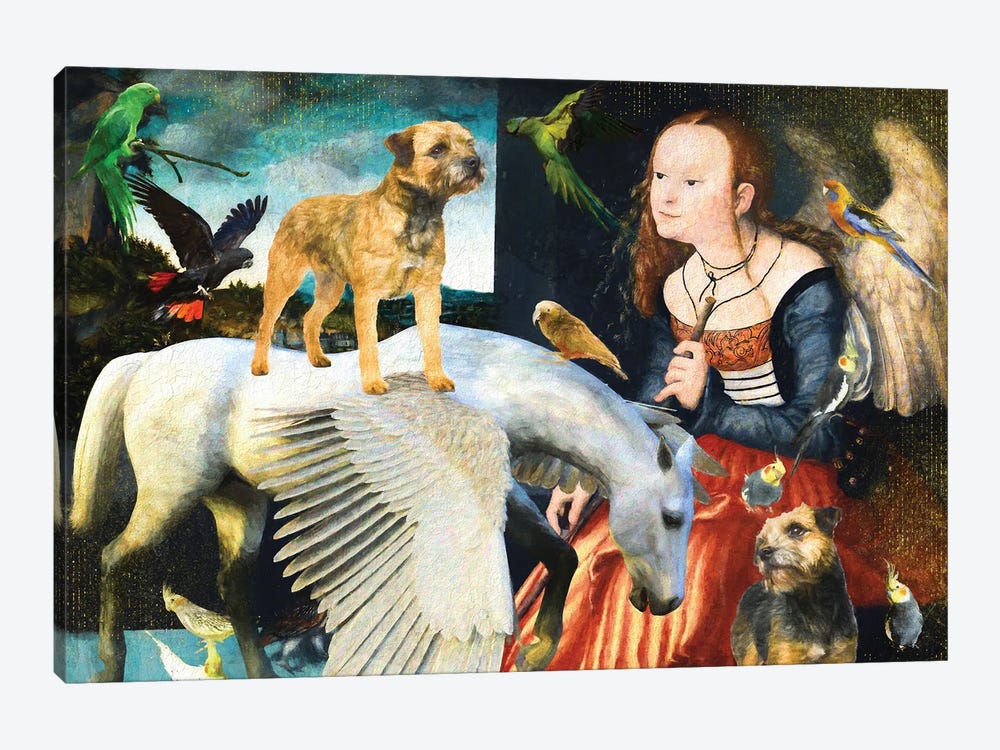 Border Terrier Angel And Pegasus by Nobility Dogs 1-piece Art Print