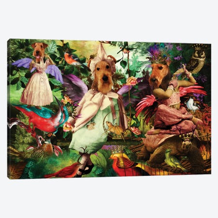 Airedale Terrier Enchanted Forest Canvas Print #NDG1605} by Nobility Dogs Canvas Artwork