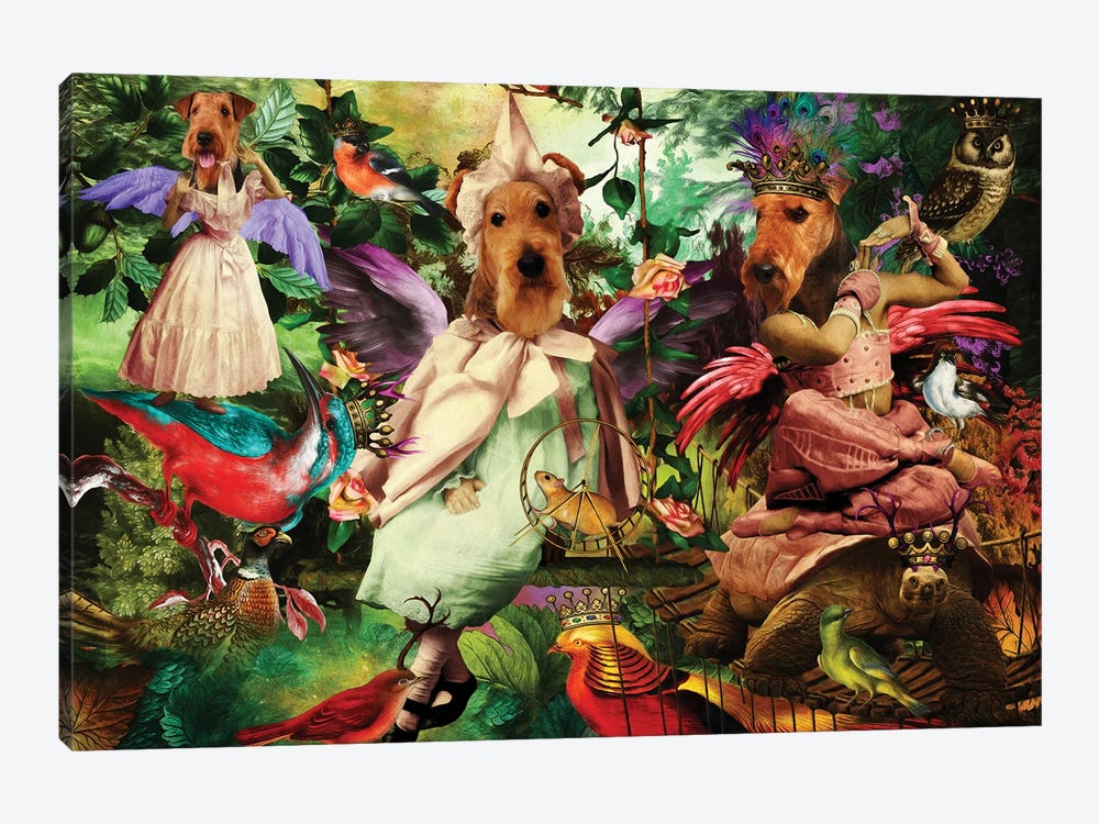 Airedale Terrier Enchanted Forest by Nobility Dogs 1-piece Canvas Art