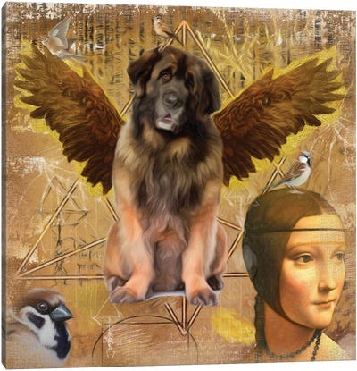 Leonberger Angel Da Vinci Canvas Art Print