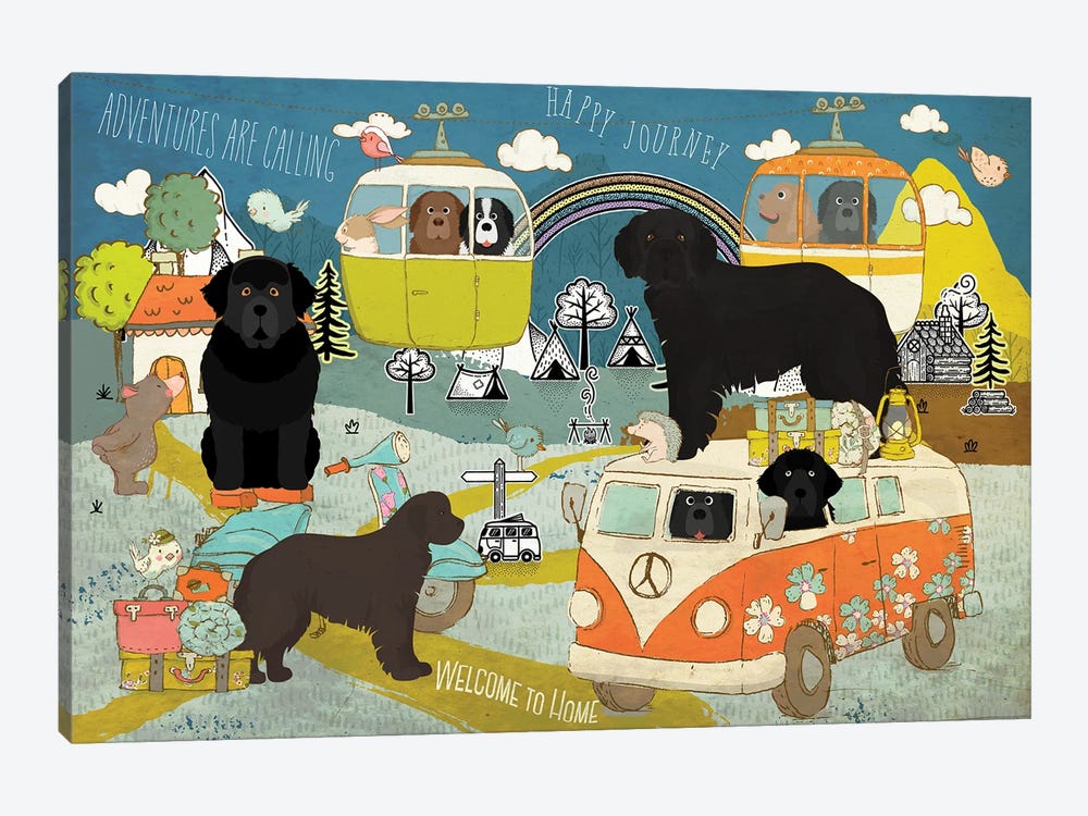Newfoundland Dog Happy Journey by Nobility Dogs 1-piece Canvas Print