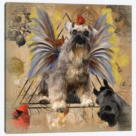Schnauzer Angel Da Vinci Canvas Print #NDG162} by Nobility Dogs Canvas Art Print