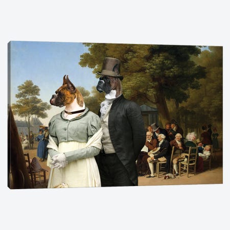 Boxer Dog Tuileries Gardens Canvas Print #NDG1644} by Nobility Dogs Canvas Artwork