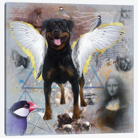 Rottweiler Angel Da Vinci Canvas Print #NDG164} by Nobility Dogs Canvas Artwork