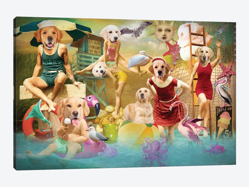 Golden Retriever Summertime by Nobility Dogs 1-piece Canvas Artwork