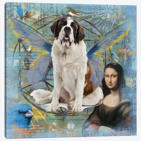 St. Bernard Dog Angel Canvas Print #NDG165} by Nobility Dogs Canvas Artwork