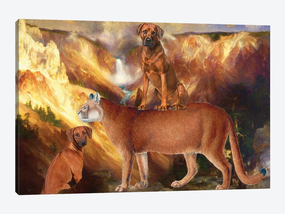 Rhodesian Ridgeback Grand Canyon by Nobility Dogs 1-piece Canvas Wall Art