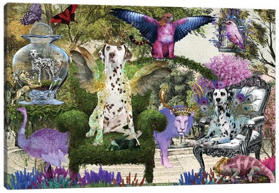 Dalmatian Dog Paradise Palace Garden Canvas Art Print - Dalmatian Art