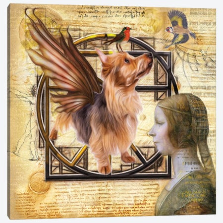 Australian Terrier Angel Da Vinci Canvas Print #NDG167} by Nobility Dogs Canvas Art