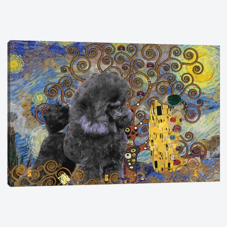 Poodle Starry Night and Kiss Tree of Life Canvas Print #NDG1683} by Nobility Dogs Canvas Art Print