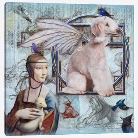 Bedlington Terrier Angel Da Vinci Canvas Print #NDG168} by Nobility Dogs Canvas Art Print