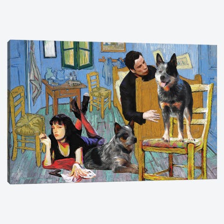 Australian Cattle Dog, The Bedroom, Pulp Fiction Van Gogh Canvas Print #NDG1694} by Nobility Dogs Art Print