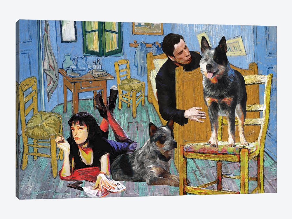 Australian Cattle Dog, The Bedroom, Pulp Fiction Van Gogh by Nobility Dogs 1-piece Canvas Wall Art