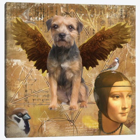 Border Terrier Angel Da Vinci Canvas Print #NDG169} by Nobility Dogs Canvas Art Print