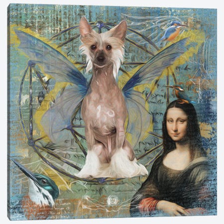 Chinese Crested Dog Angel Canvas Print #NDG16} by Nobility Dogs Canvas Artwork