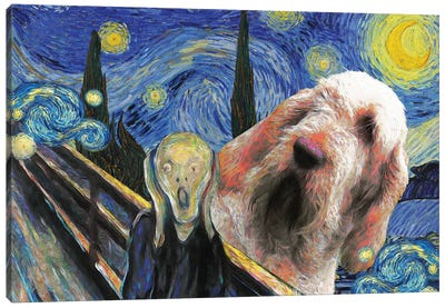 Spinone Italiano The scream Starry Night Canvas Art Print - The Scream Reimagined