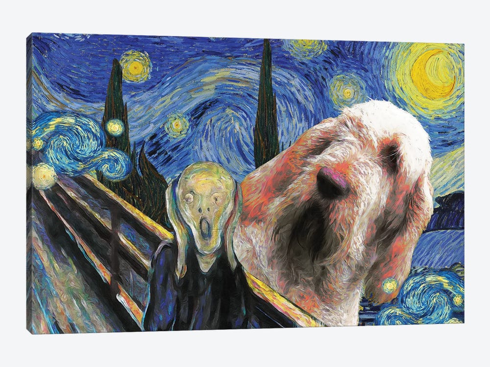 Spinone Italiano The scream Starry Night by Nobility Dogs 1-piece Canvas Wall Art