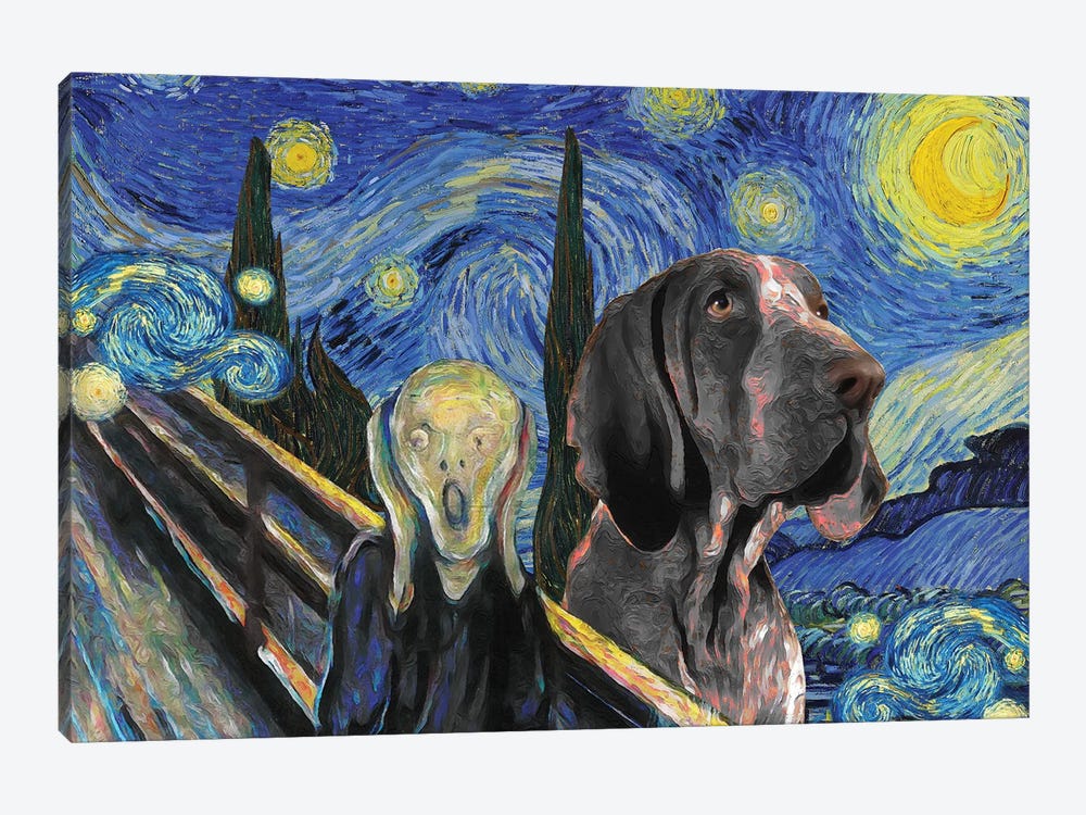 Bracco Italiano The Scream Starry Night by Nobility Dogs 1-piece Canvas Print