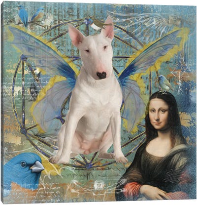 Bull Terrier Angel Da Vinci Canvas Art Print - Bull Terrier Art