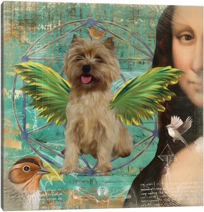 Cairn Terrier Angel Da Vinci Canvas Art Print - Mona Lisa Reimagined