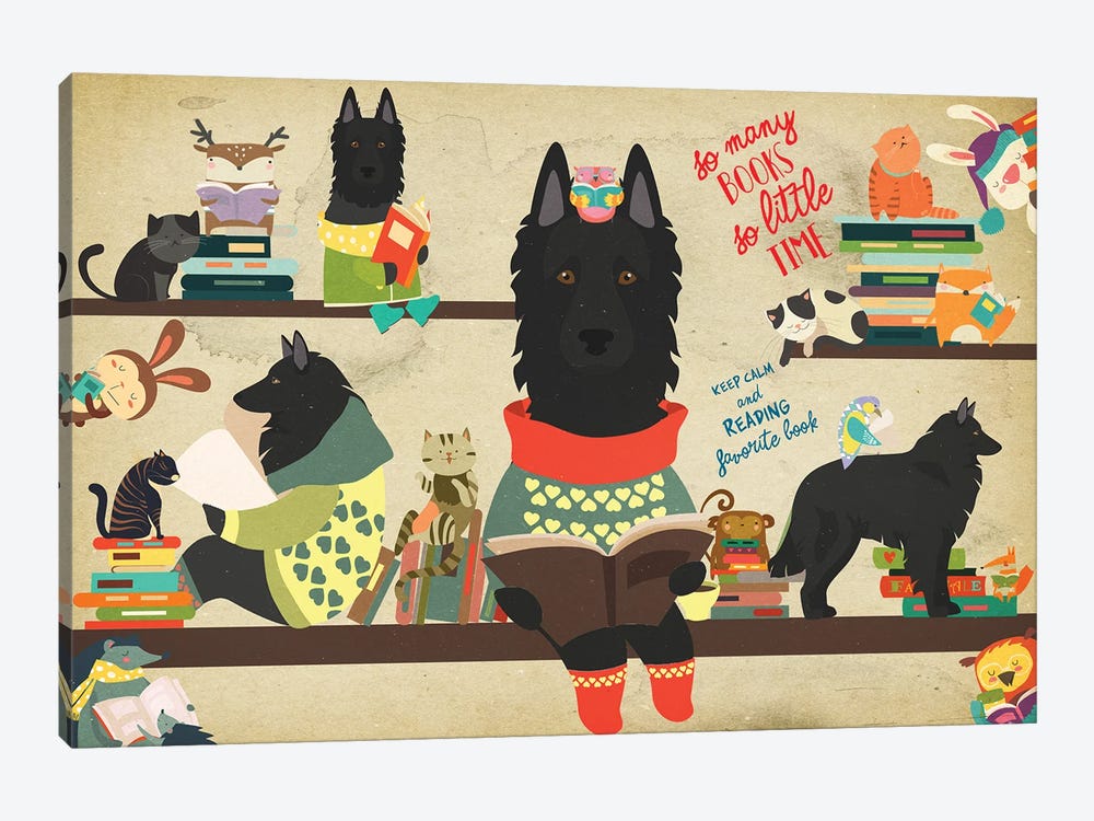 Belgian Sheepdog Book Time by Nobility Dogs 1-piece Canvas Print
