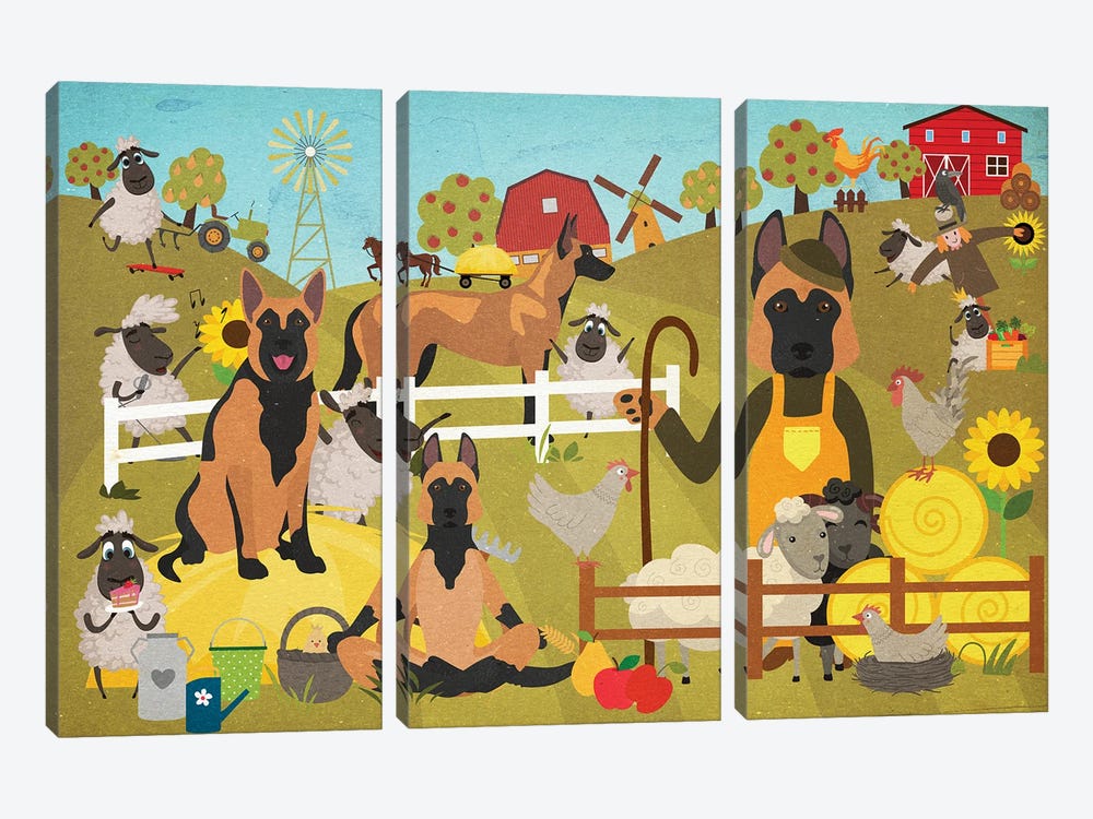 Belgian Malinois Farm Life by Nobility Dogs 3-piece Art Print