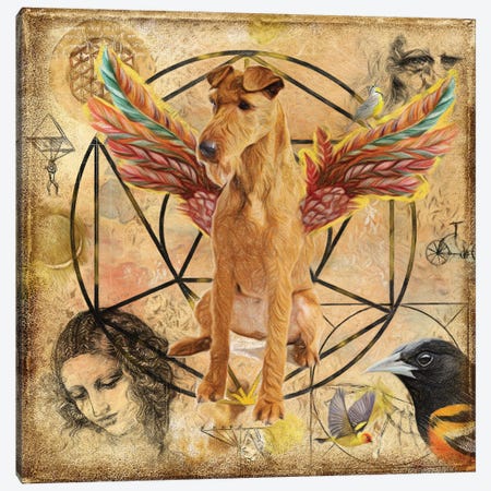 Irish Terrier Angel Da Vinci Canvas Print #NDG172} by Nobility Dogs Canvas Art