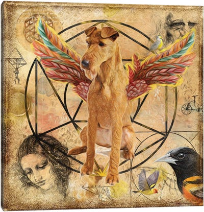 Irish Terrier Angel Da Vinci Canvas Art Print