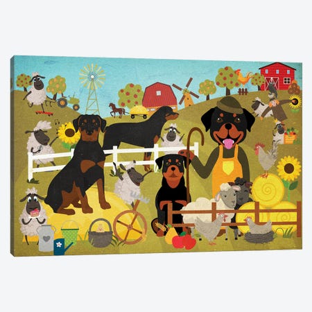 Rottweiler Farm Life Canvas Print #NDG1732} by Nobility Dogs Canvas Art Print