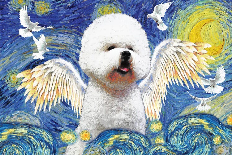 Bichon Frise Starry Night Angel