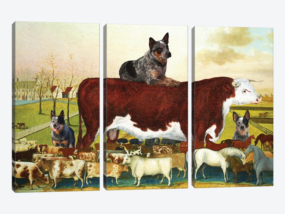 Australian Cattle Dog The Cornell Farm by Nobility Dogs 3-piece Art Print