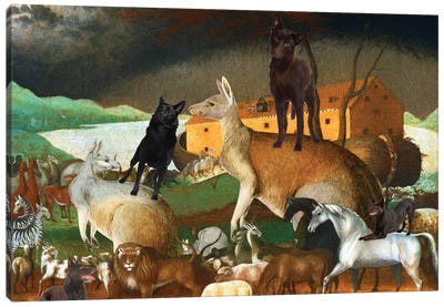 Australian Kelpie Noah's Ark Canvas Art Print - Kangaroo Art