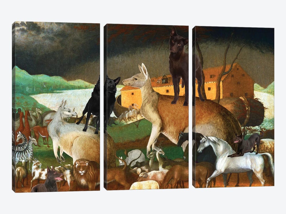 Australian Kelpie Noah's Ark by Nobility Dogs 3-piece Canvas Artwork