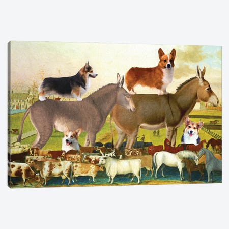 Pembroke Welsh Corgi The Cornell Farm Canvas Print #NDG1758} by Nobility Dogs Canvas Art Print