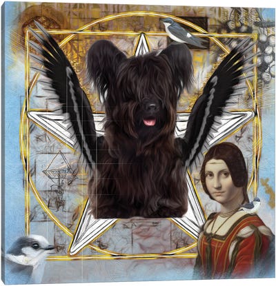Skye Terrier Angel Da Vinci Canvas Art Print