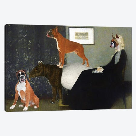 Boxer Dog Mother And Tapir Canvas Print #NDG1760} by Nobility Dogs Canvas Art