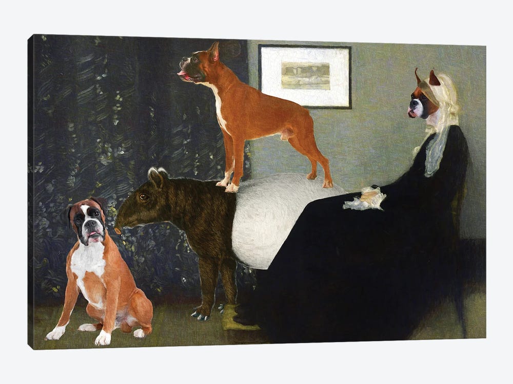 Boxer Dog Mother And Tapir by Nobility Dogs 1-piece Canvas Wall Art