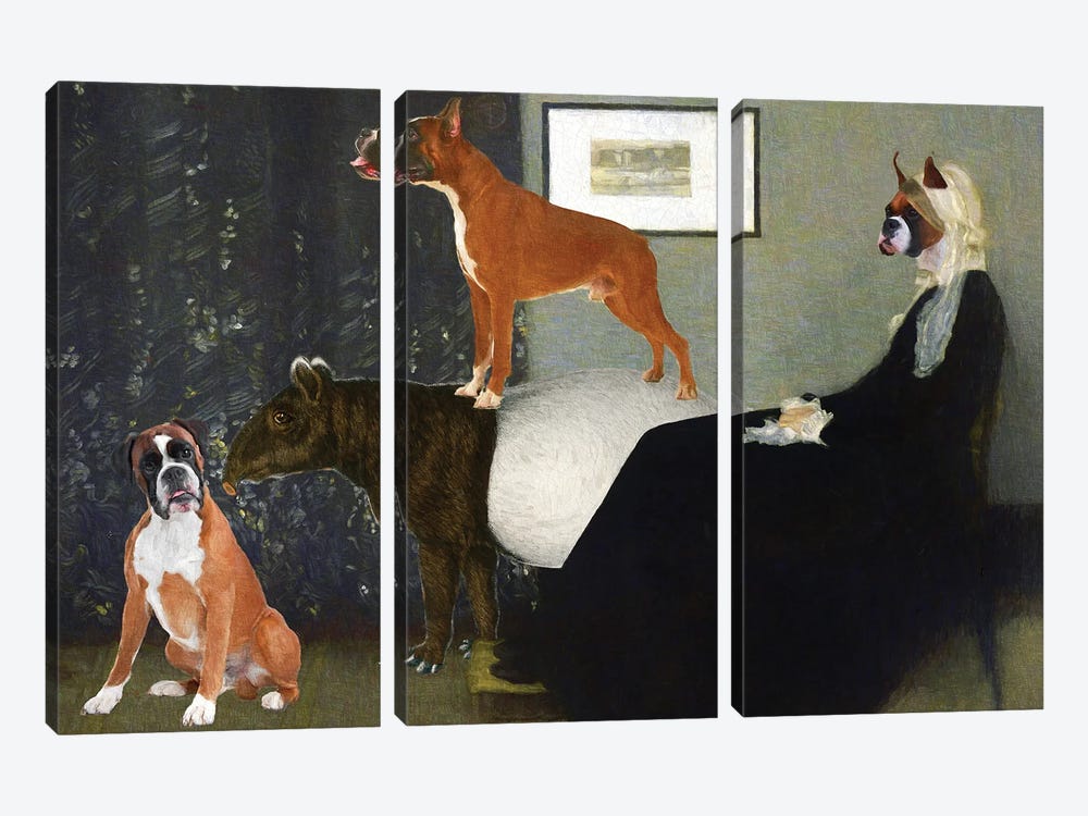 Boxer Dog Mother And Tapir by Nobility Dogs 3-piece Canvas Artwork