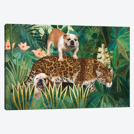 English Bulldog Henri Rousseau Jaguar Canvas Print #NDG1764} by Nobility Dogs Canvas Print
