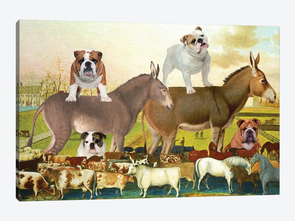 English Bulldog The Cornell Farm by Nobility Dogs 1-piece Canvas Print