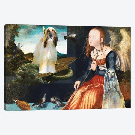 Afghan Hound Angel And Dragon Canvas Print #NDG1770} by Nobility Dogs Canvas Print
