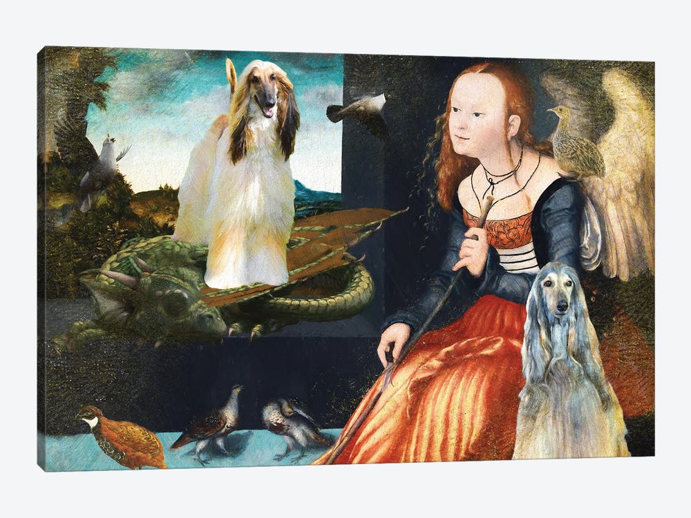 Afghan Hound Angel And Dragon by Nobility Dogs 1-piece Art Print