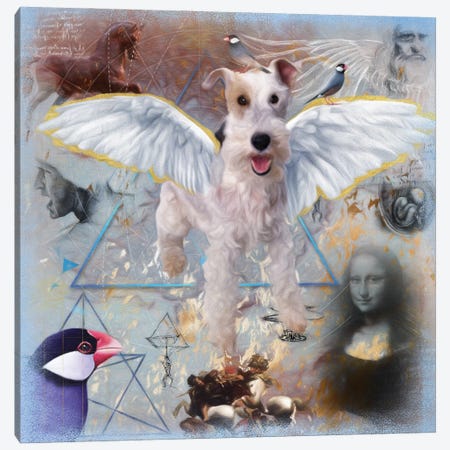 Wire Fox Terrier Angel Da Vinci Canvas Print #NDG178} by Nobility Dogs Canvas Art