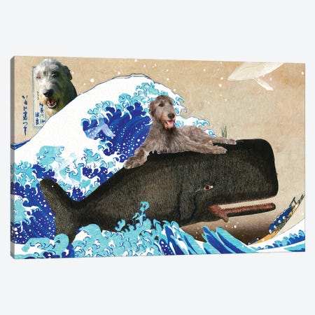 Irish Wolfhound The Great Wave Canvas Print #NDG1790} by Nobility Dogs Art Print
