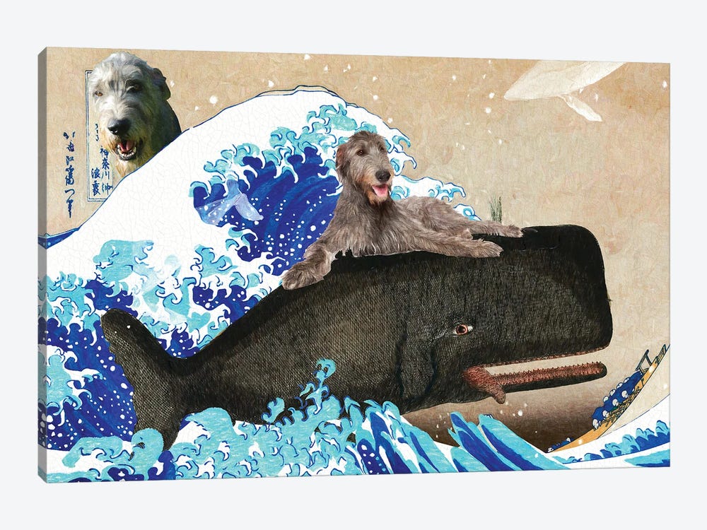 Irish Wolfhound The Great Wave by Nobility Dogs 1-piece Canvas Art Print