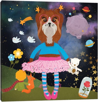 Yorkshire Terrier Cute Little Princess Canvas Art Print - Yorkshire Terrier Art