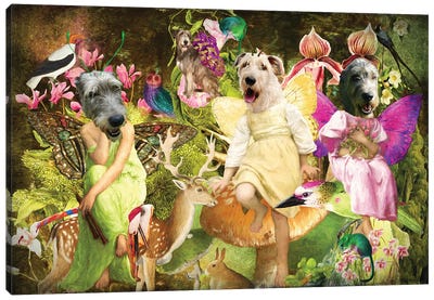 Irish Wolfhound Enchanted Woodland Canvas Art Print