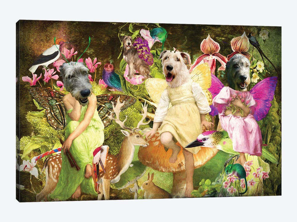 Irish Wolfhound Enchanted Woodland by Nobility Dogs 1-piece Canvas Art